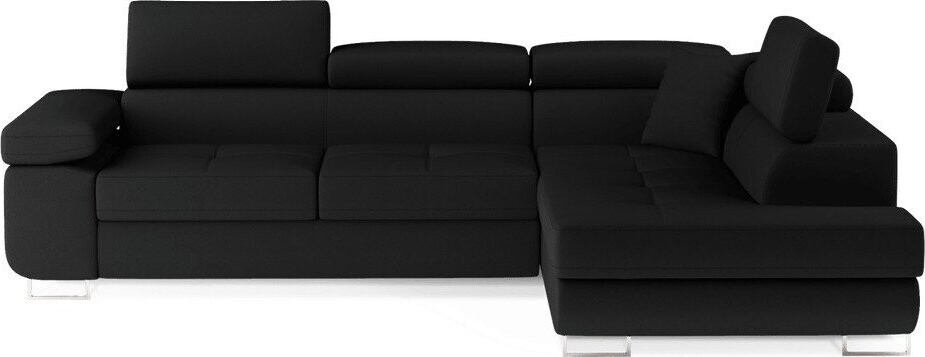 Černá rozkládací/s úložným prostorem rohová pohovka (pravý roh/do L) Anton – ELTAP