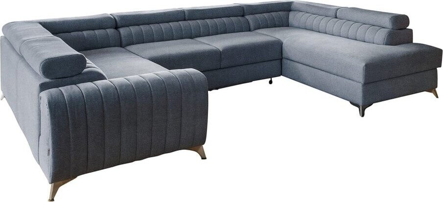 Modrá rozkládací/s úložným prostorem rohová pohovka (pravý roh/do 