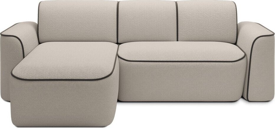 Béžová rohová pohovka z textilie bouclé (levý roh/s lenoškou) Ume – ELTAP