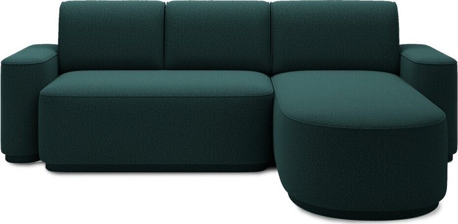 Zelená žinylková rozkládací/s úložným prostorem rohová pohovka (pravý roh/s lenoškou) Aurumm – ELTAP