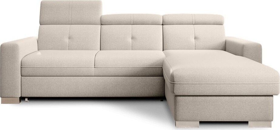 Béžová rozkládací/s úložným prostorem rohová pohovka (pravý roh/s lenoškou) Fresia – ELTAP