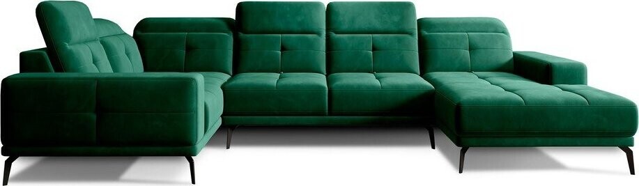 Zelená sametová rohová pohovka (levý roh/do 