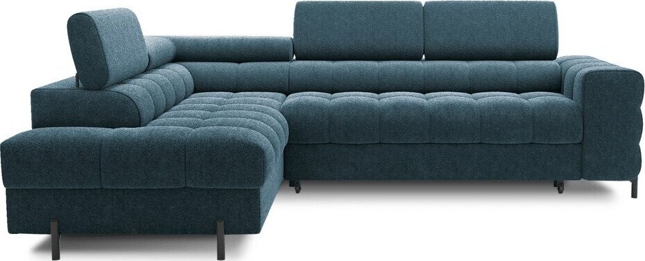 Modrá žinylková rozkládací/s úložným prostorem rohová pohovka (levý roh/do L) Ferucce – ELTAP