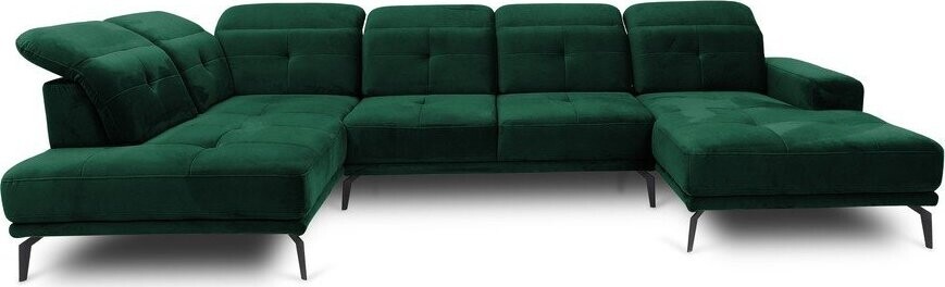 Zelená sametová rohová pohovka (levý roh/do 