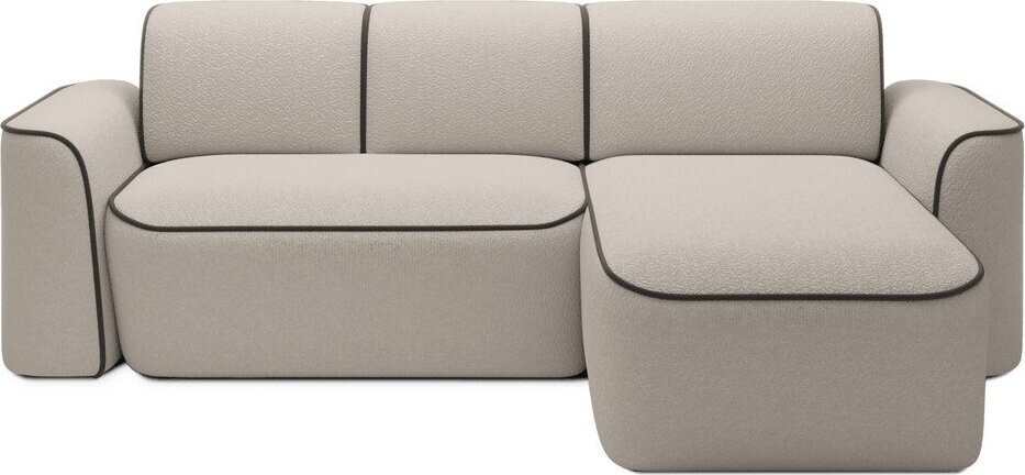 Béžová rohová pohovka z textilie bouclé (pravý roh/s lenoškou) Ume – ELTAP