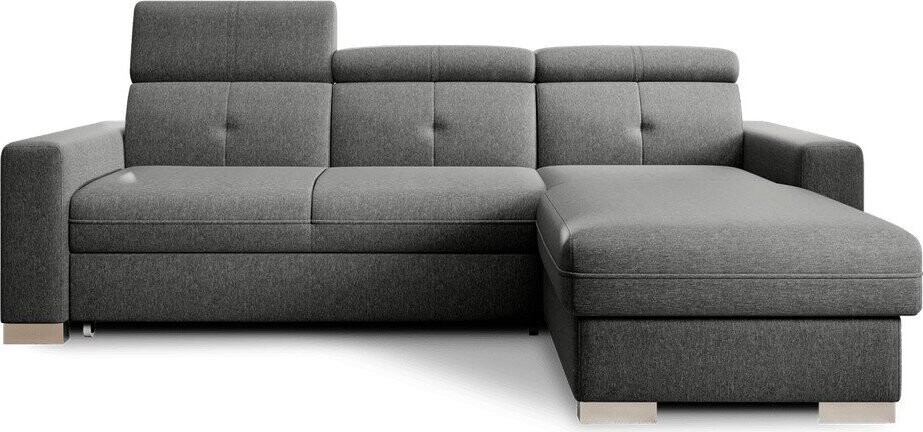 Šedá rozkládací/s úložným prostorem rohová pohovka (pravý roh/s lenoškou) Fresia – ELTAP