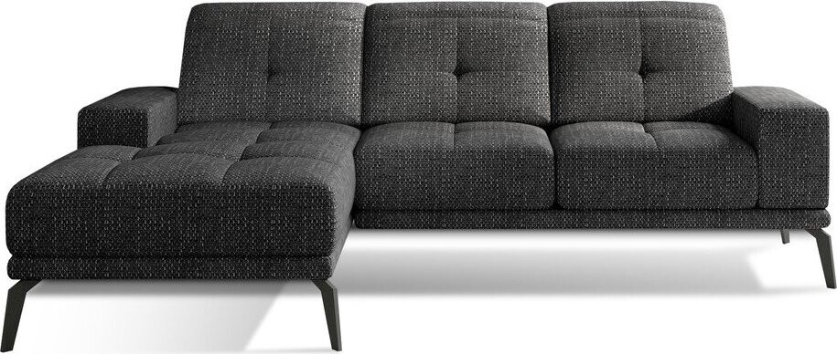 Černá rohová pohovka (levý roh/s lenoškou) Torrense – ELTAP