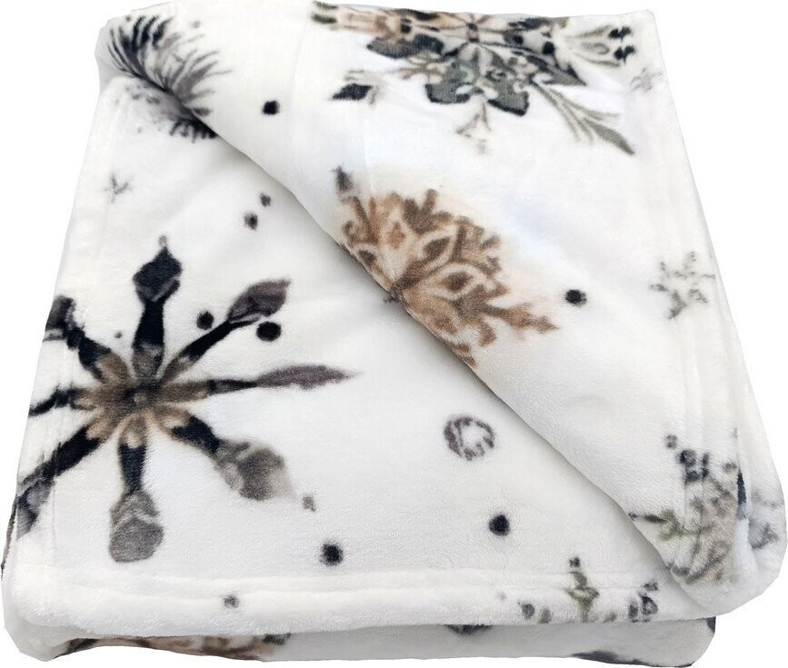 Bílá deka s vánočním motivem z mikroplyše 150x200 cm Nord Flake – My House