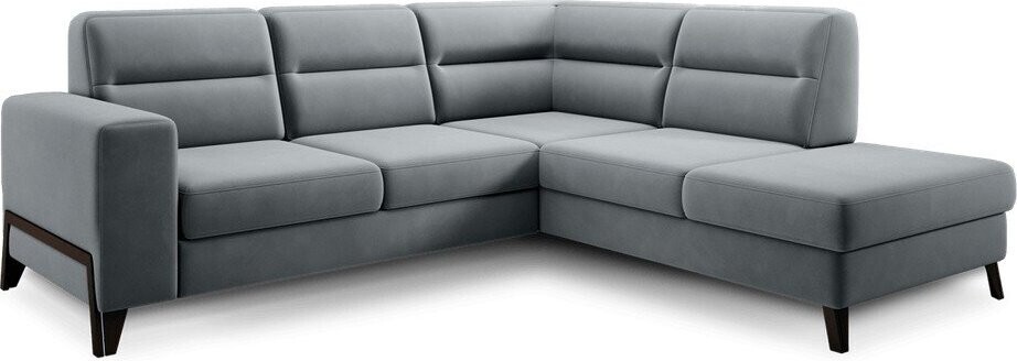 Šedá sametová rozkládací/s úložným prostorem rohová pohovka (pravý roh/do L) Cassara – ELTAP