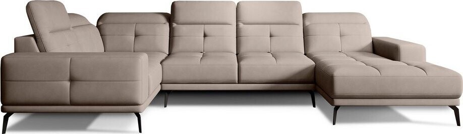 Světle hnědá sametová rohová pohovka (levý roh/do