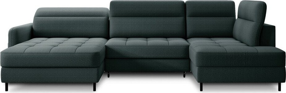 Zelená sametová rozkládací/s úložným prostorem rohová pohovka (pravý roh/do