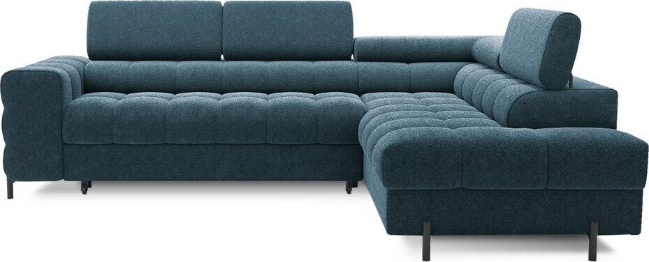 Modrá žinylková rozkládací/s úložným prostorem rohová pohovka (pravý roh/do L) Ferucce – ELTAP