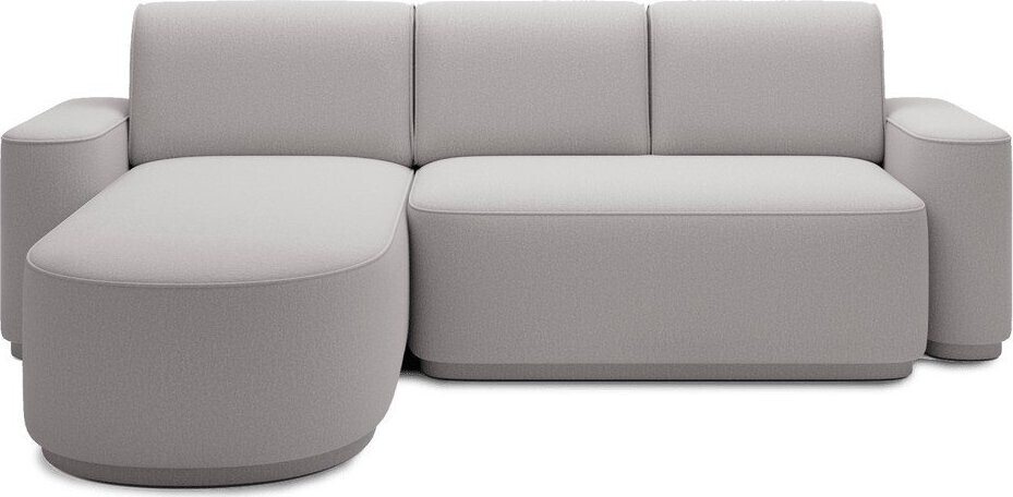 Světle šedá žinylková rozkládací/s úložným prostorem rohová pohovka (levý roh/s lenoškou) Aurumm – ELTAP