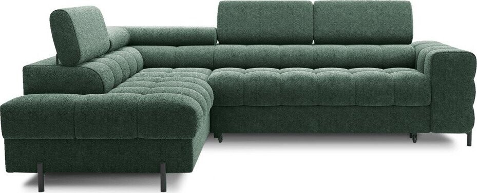 Zelená žinylková rozkládací/s úložným prostorem rohová pohovka (levý roh/do L) Ferucce – ELTAP