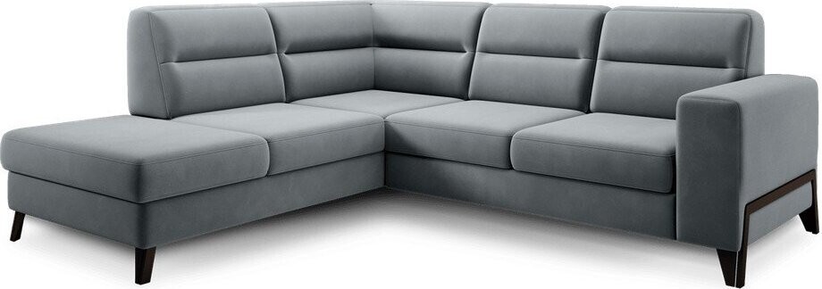 Šedá sametová rozkládací/s úložným prostorem rohová pohovka (levý roh/do L) Cassara – ELTAP