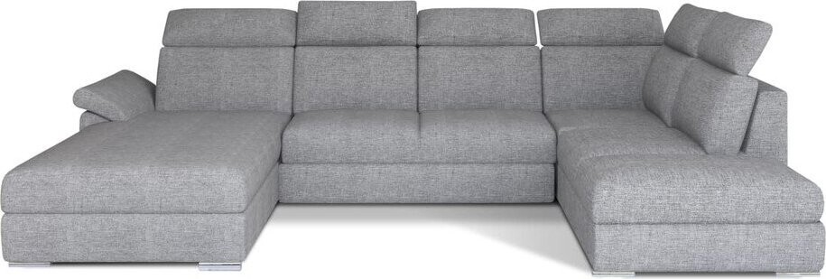 Světle šedá rozkládací rohová pohovka (pravý roh/do