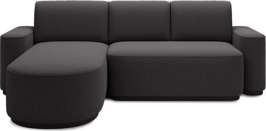 Tmavě šedá žinylková rozkládací/s úložným prostorem rohová pohovka (levý roh/s lenoškou) Aurumm – ELTAP