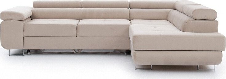 Béžová rozkládací/s úložným prostorem rohová pohovka (pravý roh/do L) Anton – ELTAP