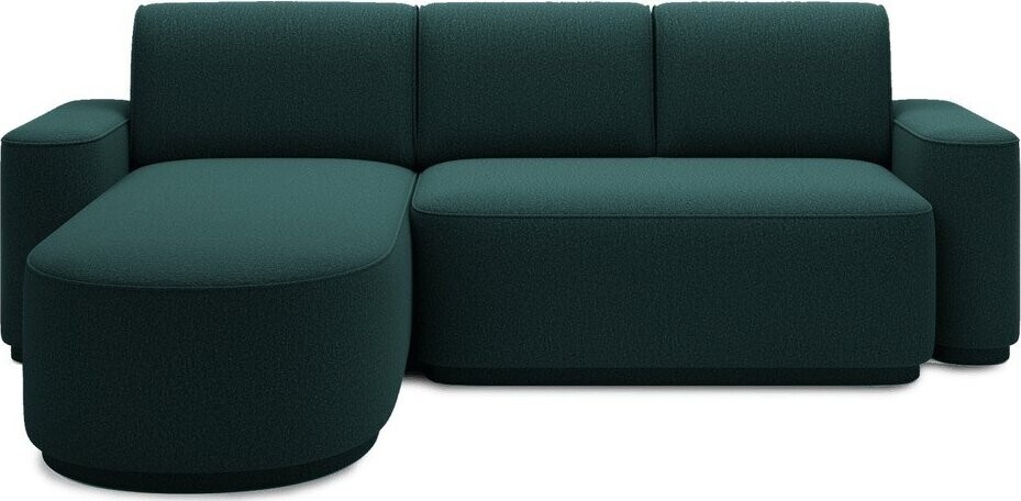 Zelená žinylková rozkládací/s úložným prostorem rohová pohovka (levý roh/s lenoškou) Aurumm – ELTAP