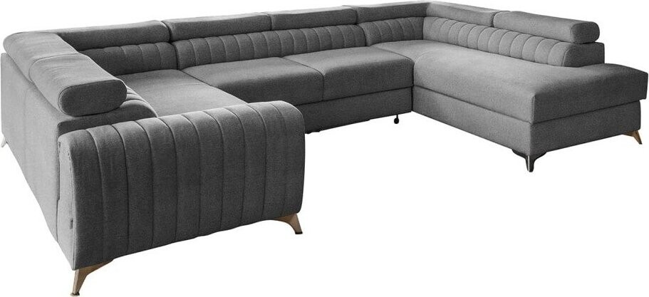 Tmavě šedá rozkládací/s úložným prostorem rohová pohovka (pravý roh/do 