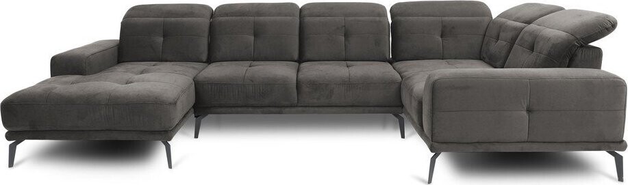 Šedá sametová rohová pohovka (pravý roh/do 