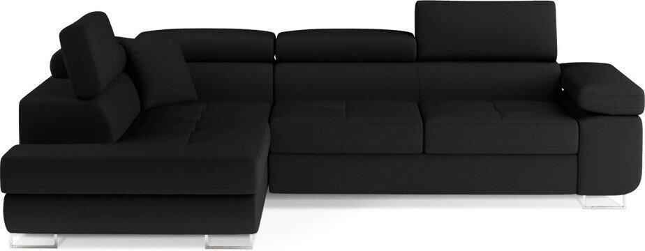 Černá rozkládací/s úložným prostorem rohová pohovka (levý roh/do L) Anton – ELTAP