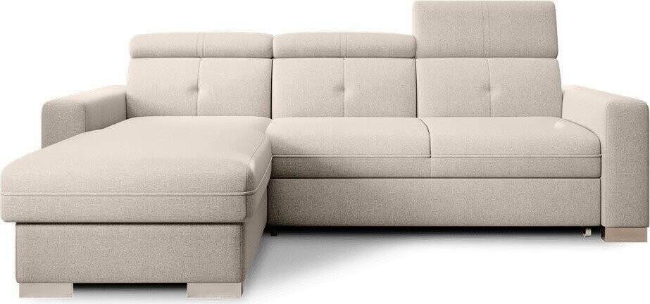 Béžová rozkládací/s úložným prostorem rohová pohovka (levý roh/s lenoškou) Fresia – ELTAP