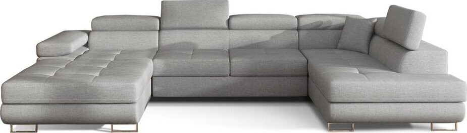 Světle šedá rozkládací/s úložným prostorem rohová pohovka (pravý roh/do 