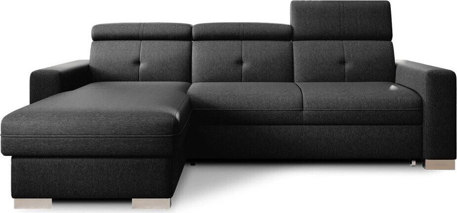 Černá rozkládací/s úložným prostorem rohová pohovka (levý roh/s lenoškou) Fresia – ELTAP