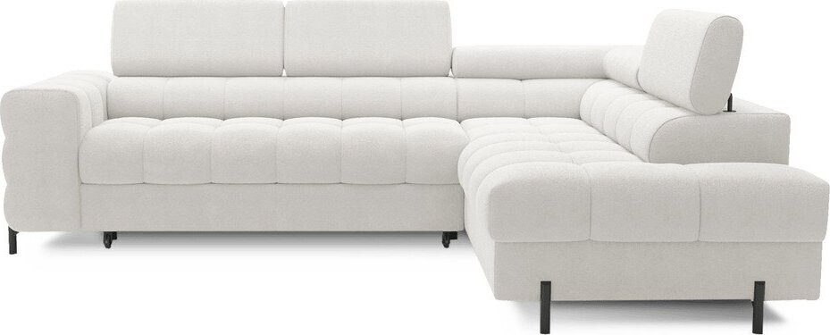 Krémová žinylková rozkládací/s úložným prostorem rohová pohovka (pravý roh/do L) Ferucce – ELTAP