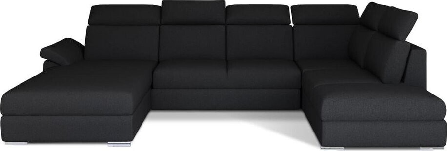 Černá rozkládací rohová pohovka (pravý roh/do