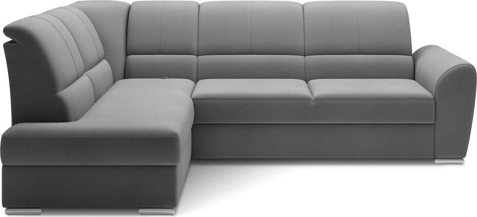 Šedá sametová rozkládací/s úložným prostorem rohová pohovka (levý roh/do L) Siber – ELTAP