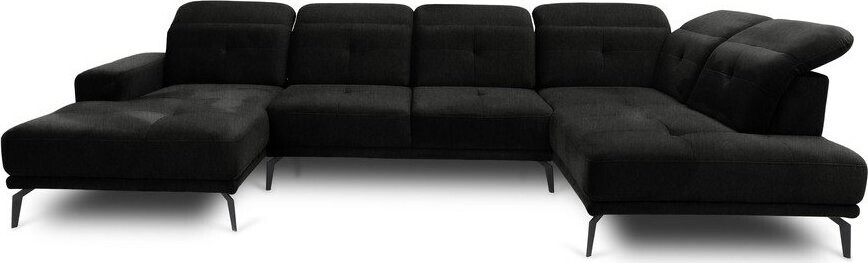 Černá rohová pohovka (pravý roh/do