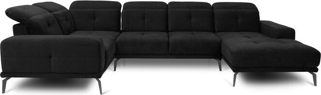 Černá sametová rohová pohovka (levý roh/do 