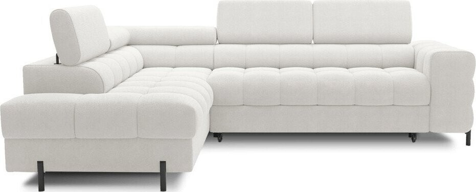 Krémová žinylková rozkládací/s úložným prostorem rohová pohovka (levý roh/do L) Ferucce – ELTAP