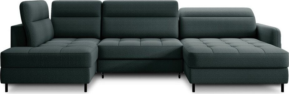 Zelená sametová rozkládací/s úložným prostorem rohová pohovka (levý roh/do 