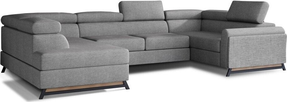 Světle šedá rozkládací/s úložným prostorem rohová pohovka (levý roh/do 