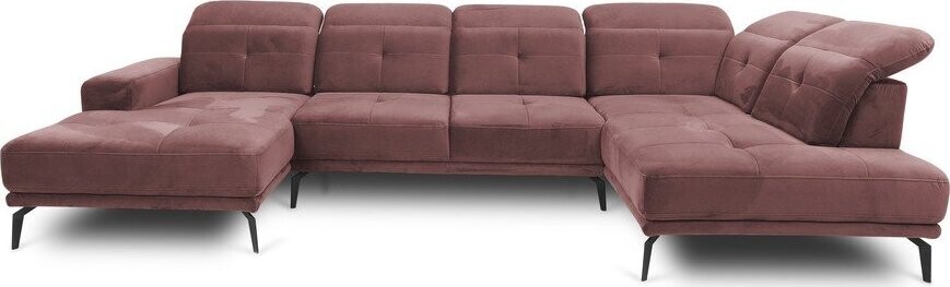 Růžová sametová rohová pohovka (pravý roh/do 