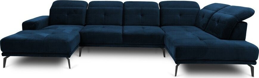 Modrá sametová rohová pohovka (pravý roh/do 