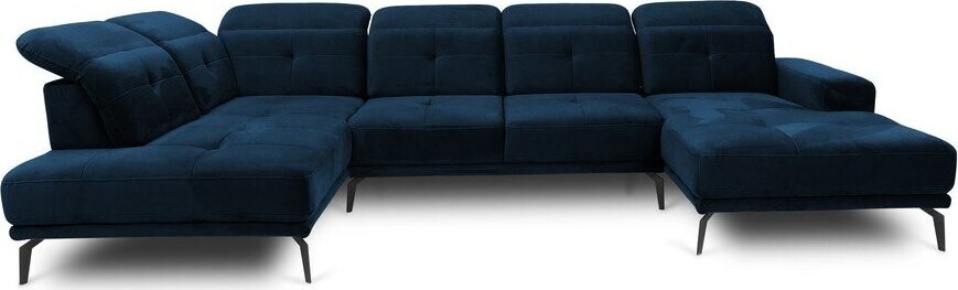 Modrá sametová rohová pohovka (levý roh/do 