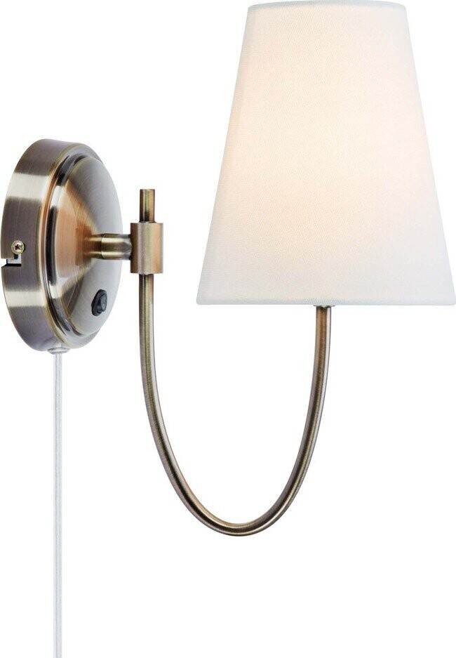 Bílé/v mosazné barvě nástěnné svítidlo do zásuvky Amar – Markslöjd