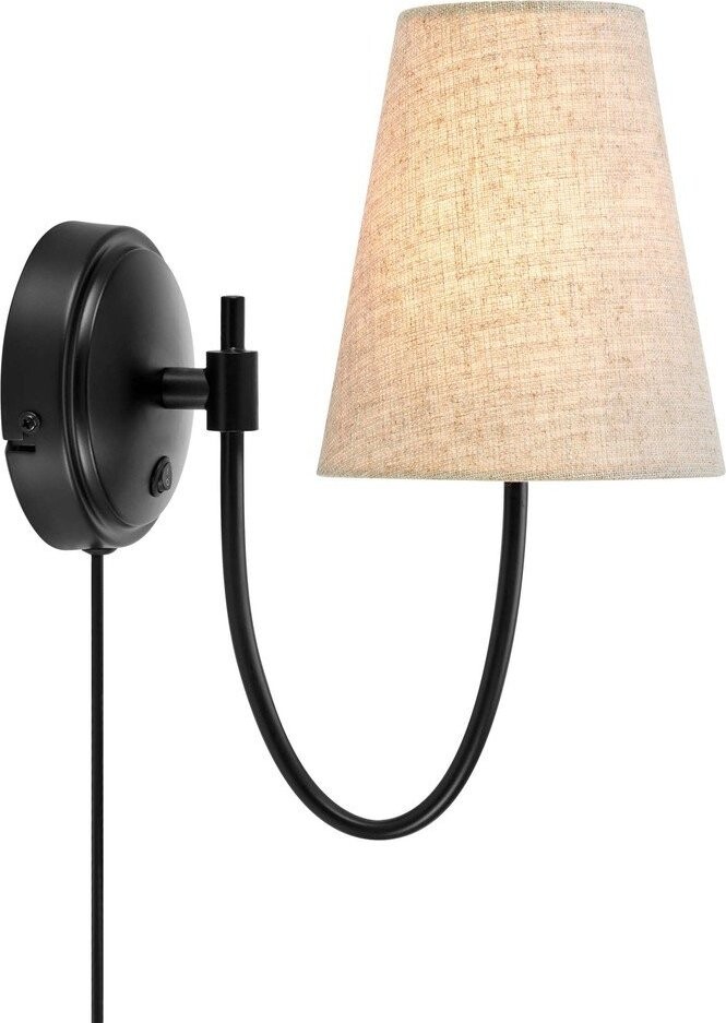 Černé/béžové nástěnné svítidlo do zásuvky Amar – Markslöjd