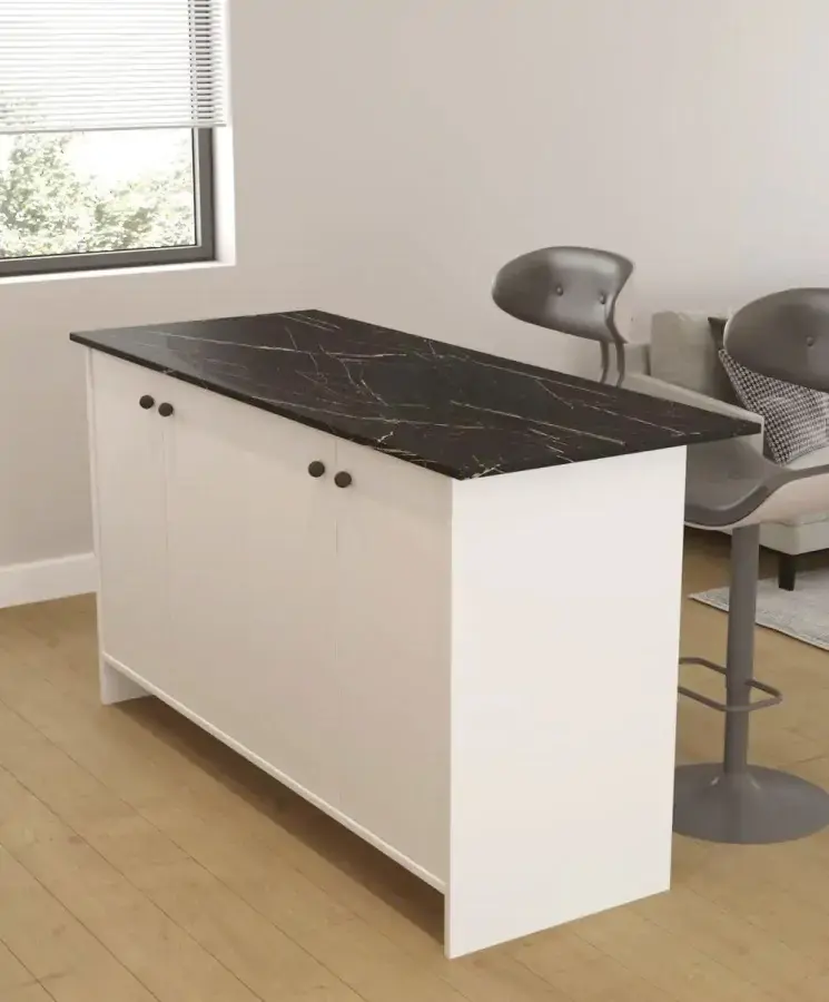 Casarredo Kuchyňský ostrůvek VENTURI ÚP - bílá/černý mramor