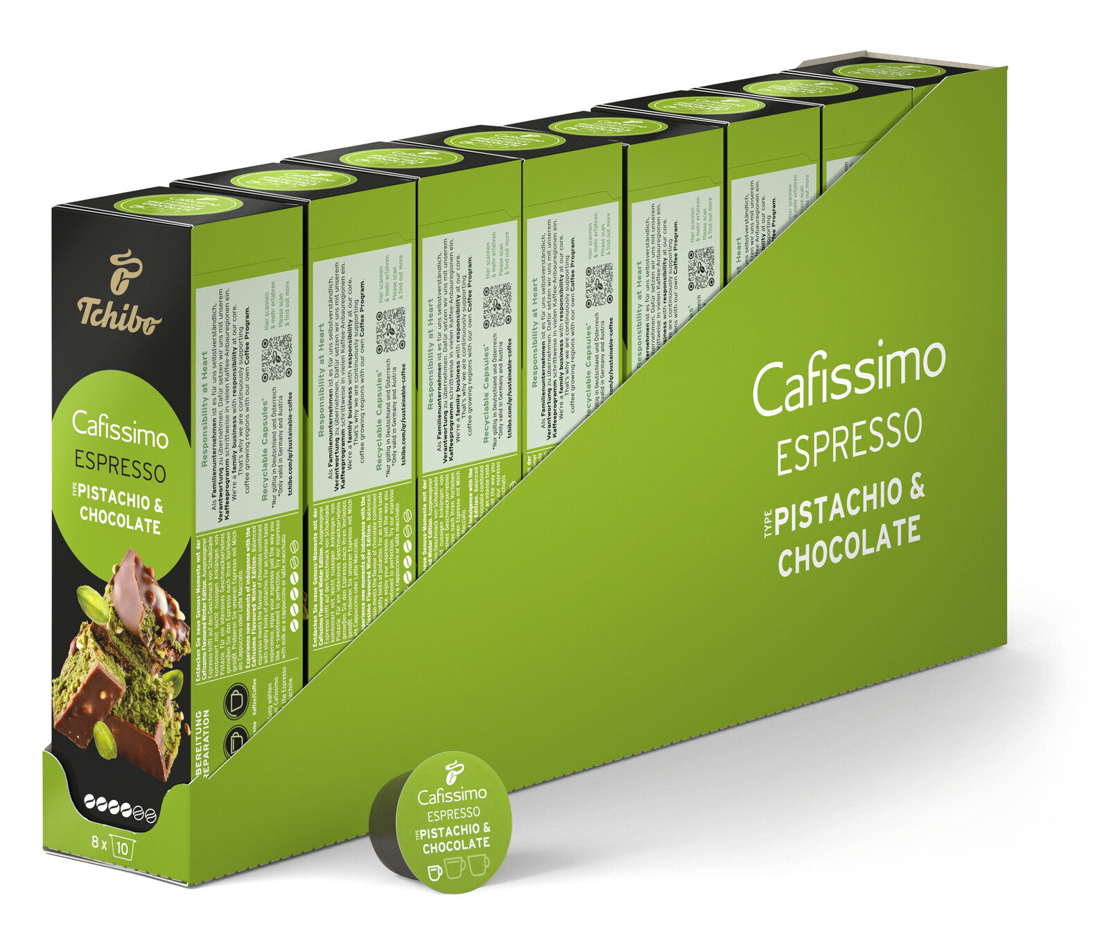 Cafissimo Flavoured Espresso - Pistachio & Chocolate − 80 kapslí - Intenzita: 4/6