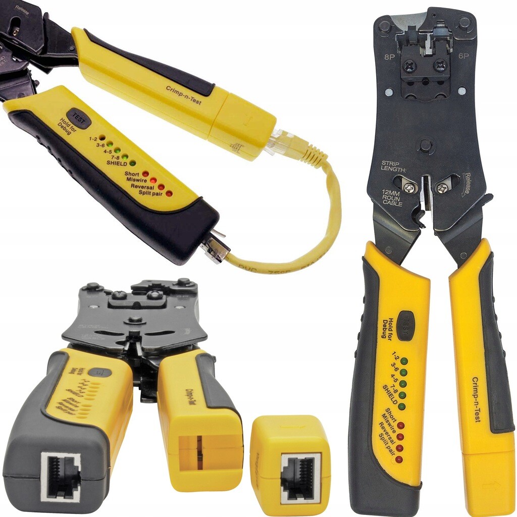 Svorka S Testerem Síťových Kabelů RJ45 RJ11 Lan 3V1