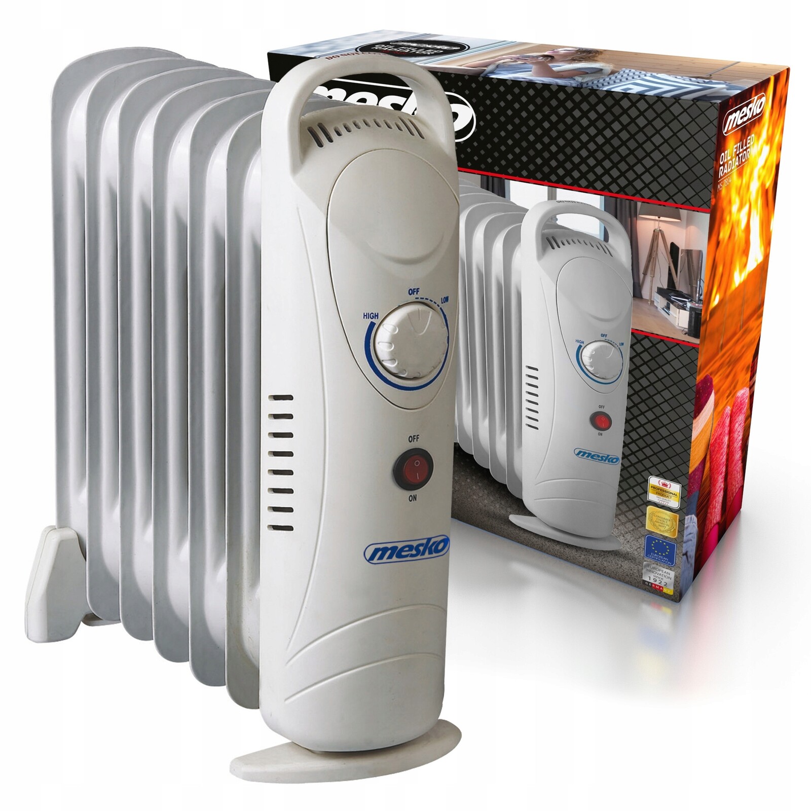 Elektrický Olejový Radiátor 1000 W Oleják 9 Žeber Regulace Teploty °C Mesko