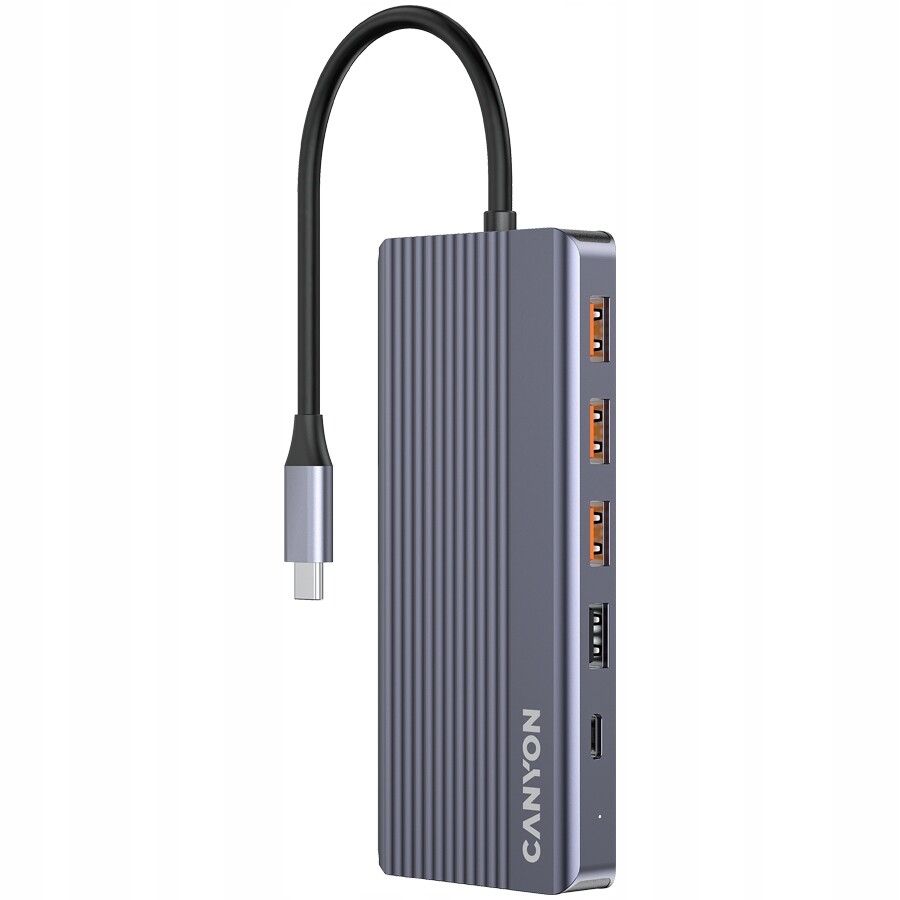 Canyon Hub DS-16 13 w 1 4k Usb-c Šedý