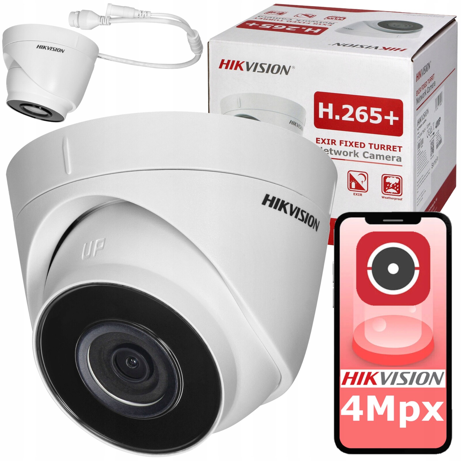 Vnitřní a venkovní Ip kamera Hikvision IP-CAM-T240H (2.8 MM)