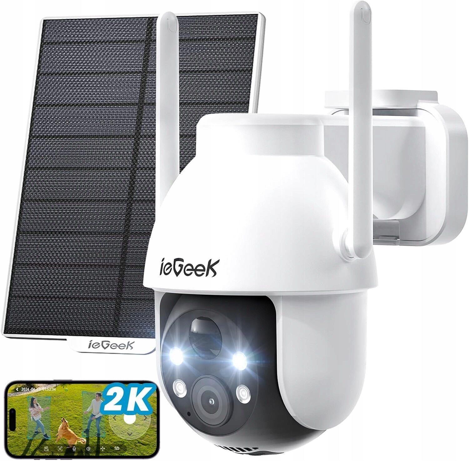 Venkovní Kamera Iegeek ZY-C2 Bezdrátový Monitoring 360° 2K Wifi Solar