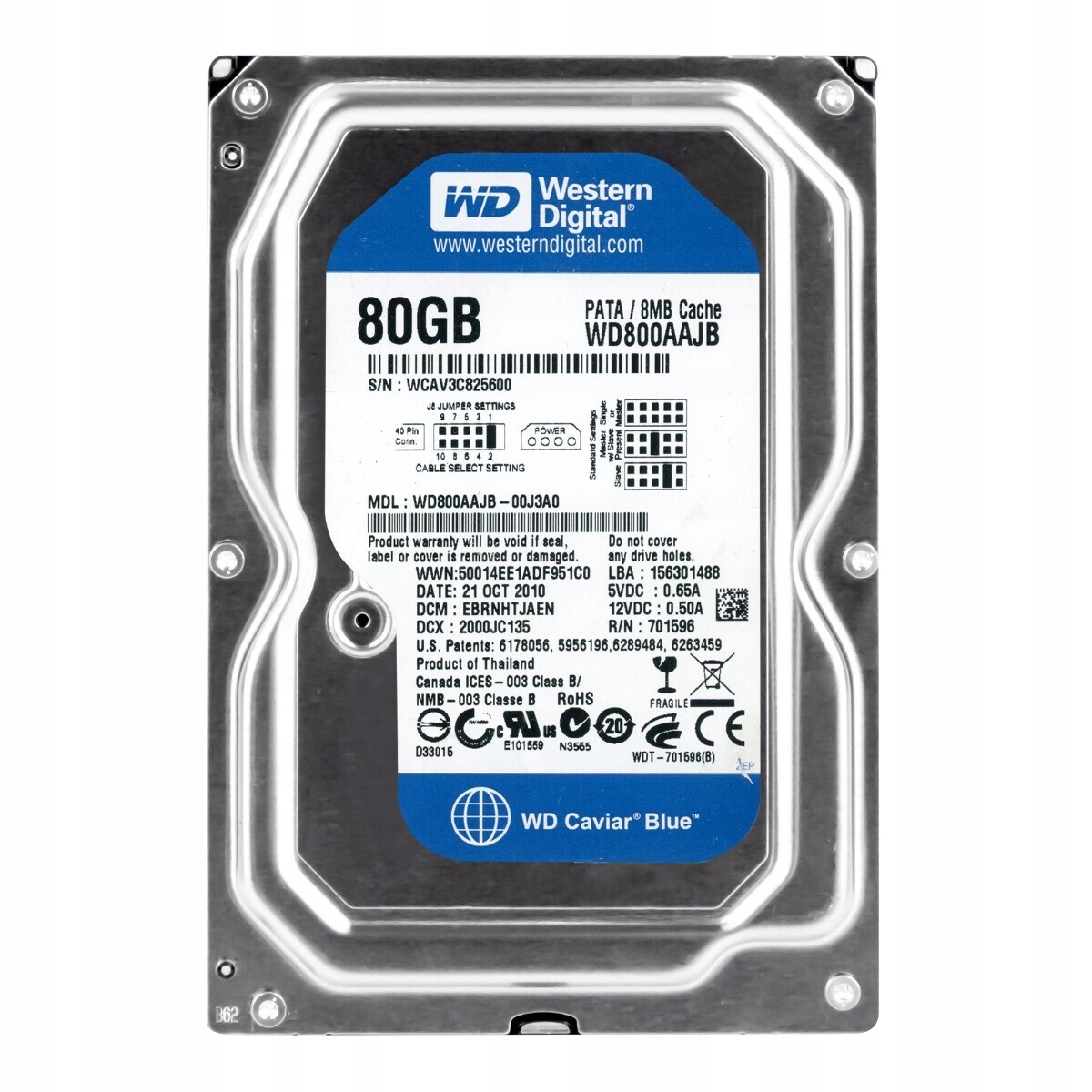 Wd Blue 80GB 7.2K 8MB Ata 3.5'' WD800AAJB
